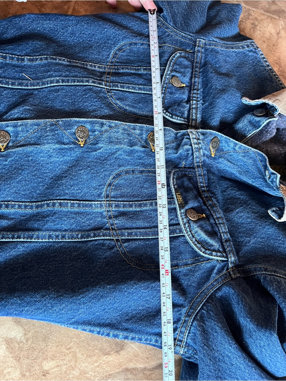 Vintage 80s Lee Blanket Lined Denim Jacket Storm Rider Corduroy Collar Canadian - Picture 6 of 10